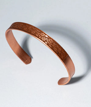 Çiçek Desenli Bakır Bileklik